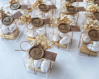 Rustic Wedding Favors Box,Chocolate Gifts Boxes,Wax Seal Favos Box,Wedding Candy Box,Personalized Rustic Favos,Engagement Favors,Sweet 16