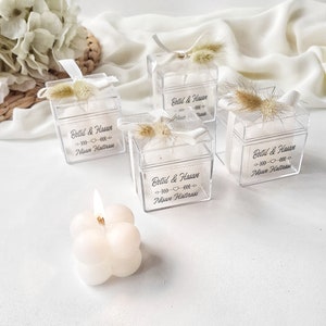 20 Sets Baptism Candle Favors For Guests Wooden Candle
