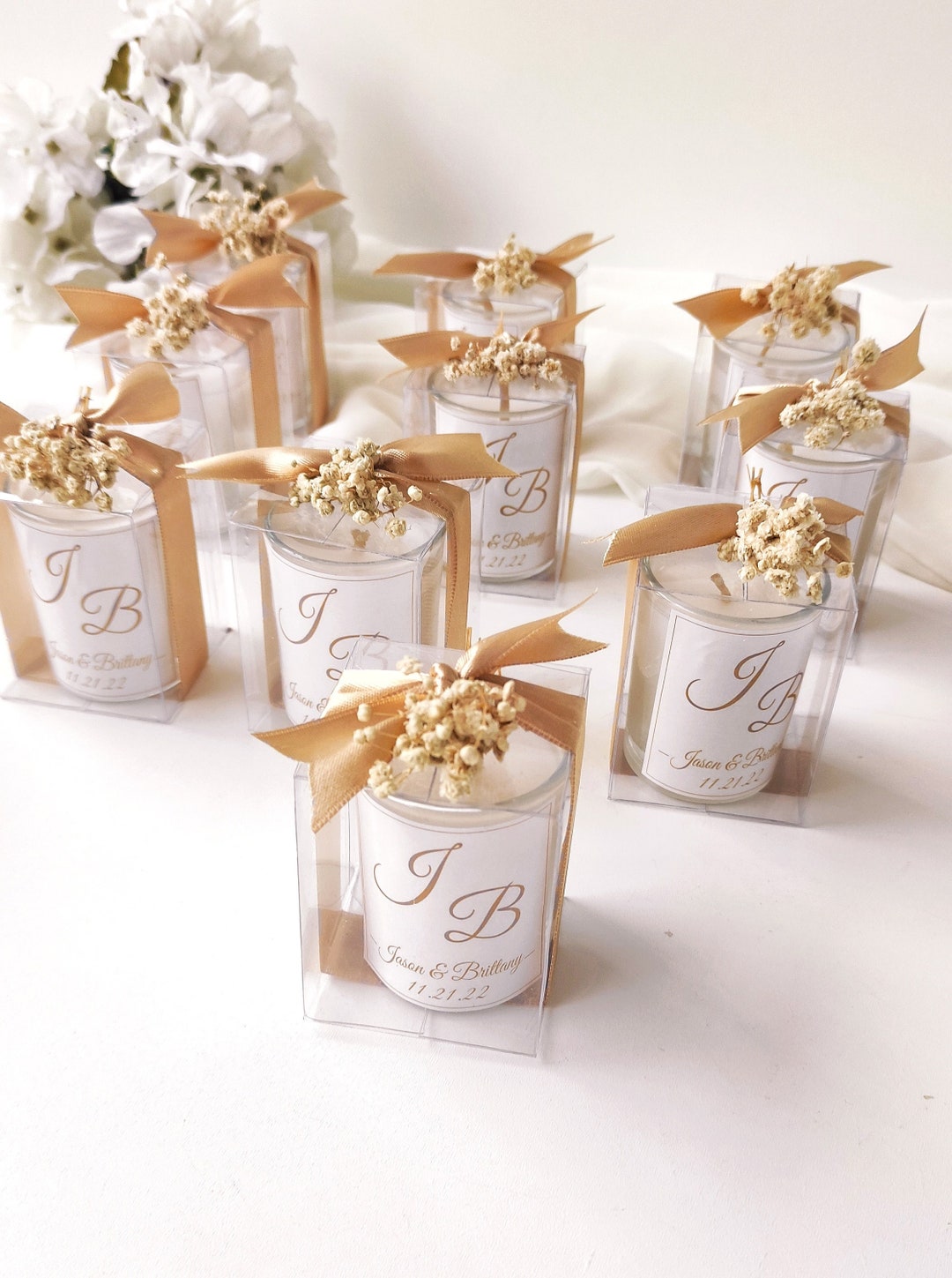Personalized Wedding Candle Favors in Glass Gifts,unique Engagement ...