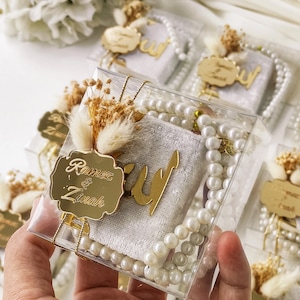 Islamic Wedding Tasbeeh Mini Quran Set Favor Box,Engagement Favors,Muslim Gift,Muslim Rosary Favor Box,Personalized Gifts,Hajj Umrah Favors