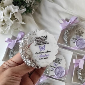 Sweet 16 Lilac Party Favor,Quinceanera Magnet Favors,Mis 15 Anos Gift,Bulk Party Favors,Butterfly Birthday Party Favor Box,Personalized Gift