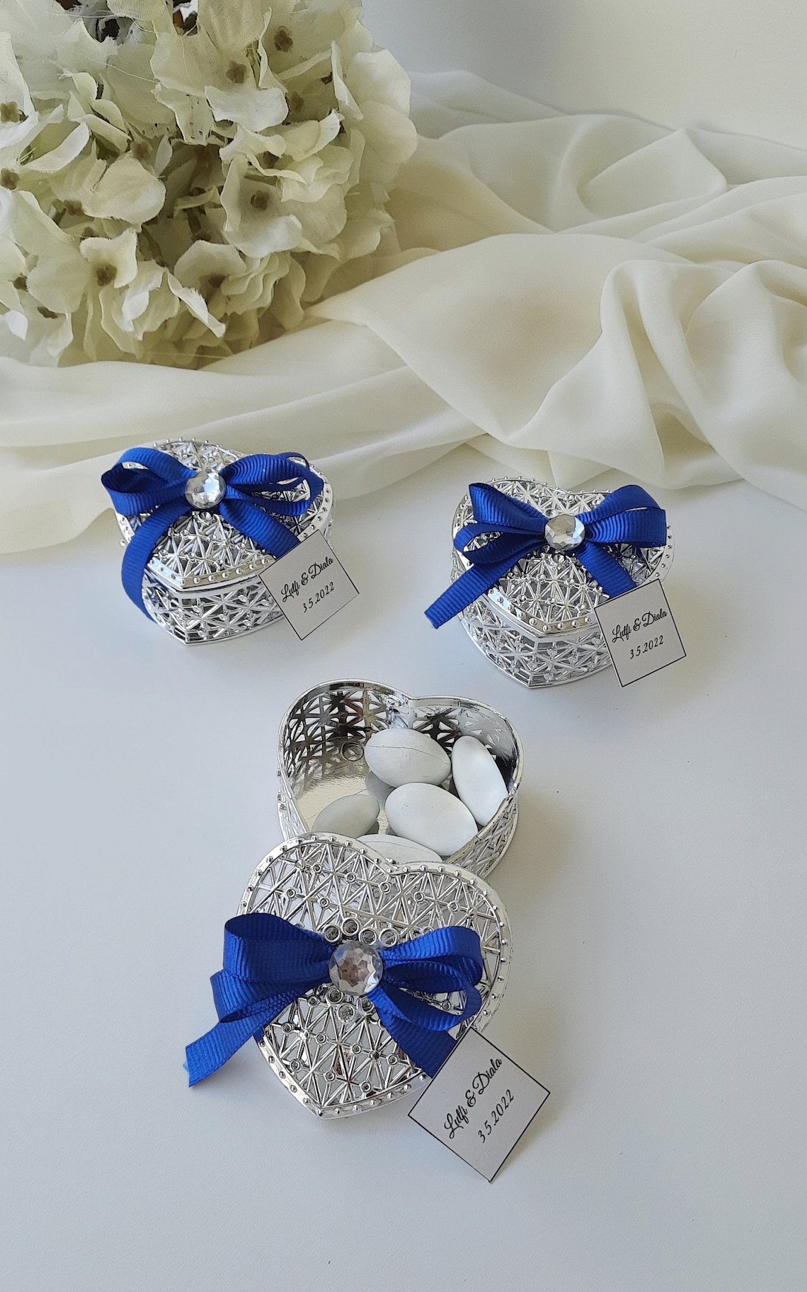 Royal Blue Wedding Favors BoxesHeart Ring BoxHenna Favors image 4