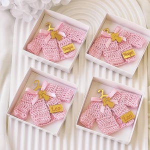 Baby Shower Party Magnet,Gender Reveal Party Favor,Miniature Crochet Dress Favors,Personalized Magnet,Newborn Favors,Baptism,Baby Girl Gifts