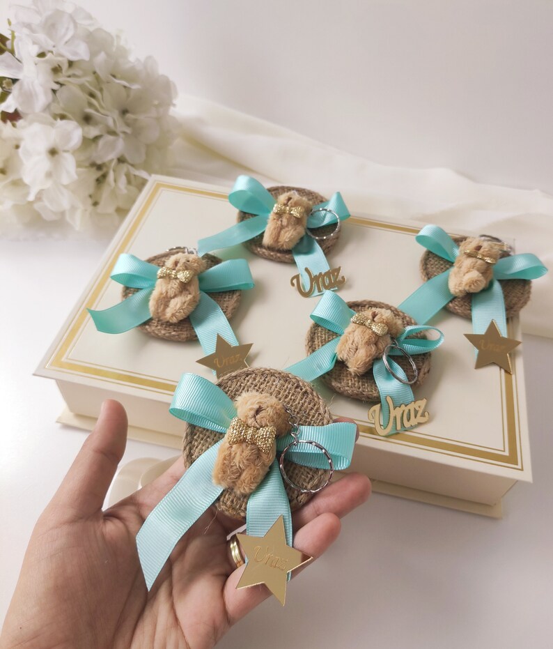 Custom Teddy Bear Baby Showers Favorspersonalized Birthday Etsy
