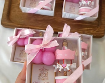 Personalized Carousel Favor Box, Baby Shower Keepsake