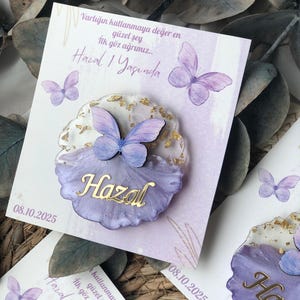 Lilac Butterfly Magnet Favors: Mis Quince/Sweet 16 Thank You Gift