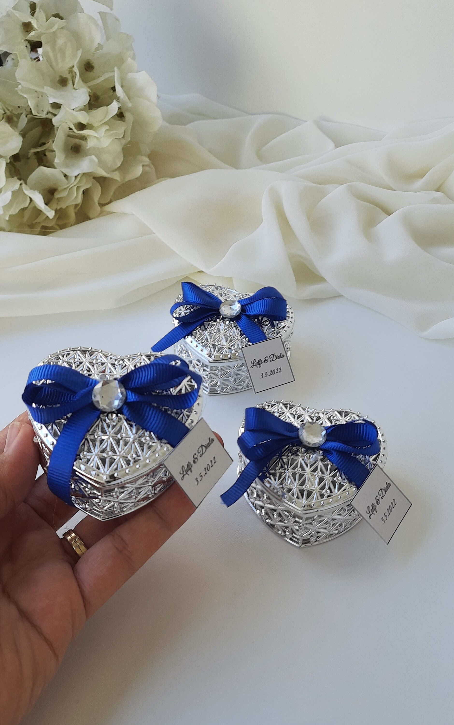 Royal Blue Wedding Favors Boxesheart Ring Boxhenna Favors - Etsy UK