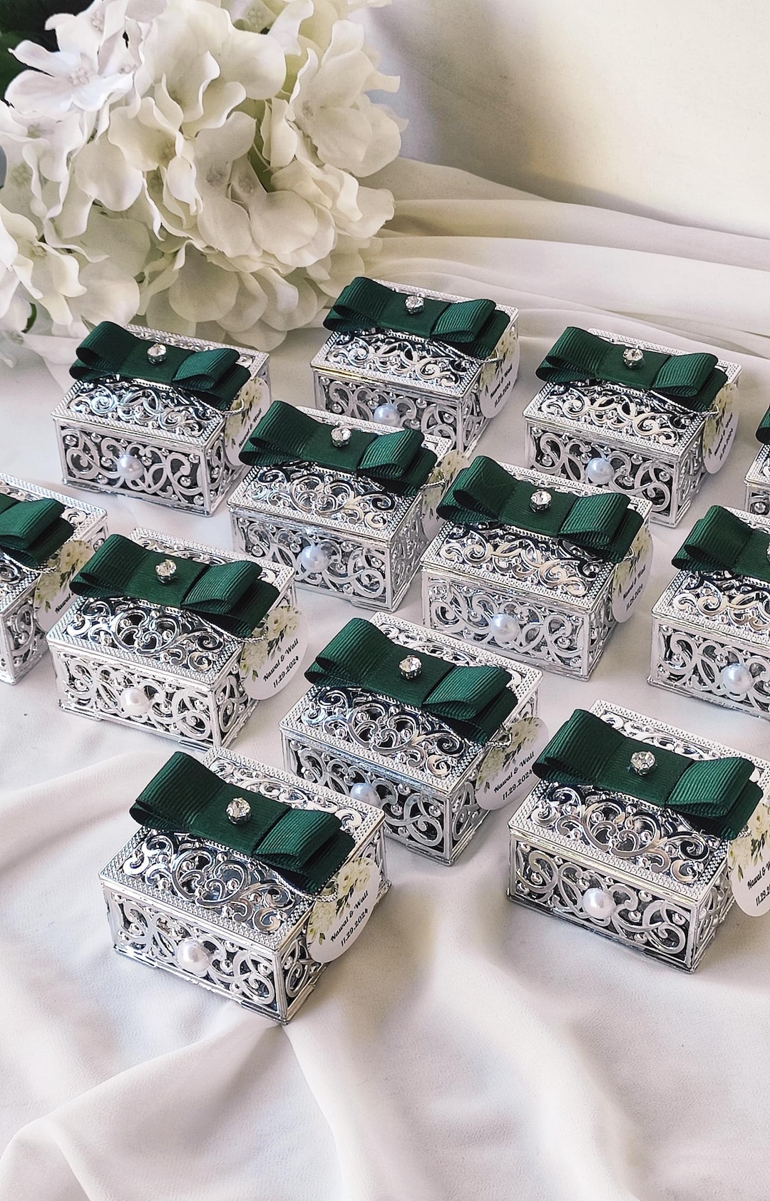 Personalized Wedding Favors, Silver Color Wedding Favors Box, Custom ...