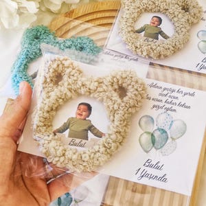 1st Birthday Favors, Personalized Baby Picture Frame, New Born  Teddy Bear Magnet, 2nd Birthday Party Favors, Birthday Photo Frame Magnet