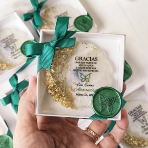 Emerald Green Quinceanera Butterfly Party Favors,Birthday Party Favors, Personalized Gifts, Mis 15 Anos Favors, Mis Quince Magnet Favors