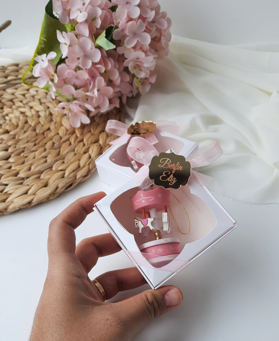 Baby Girl Party Favorscarousel Favorspink Carousel Etsy