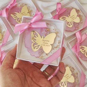 Butterfly Sweet 16 Party Magnet Favors, Pink Mis 15 Anos Gifs, Quinceañera Favors,Butterfly Mirror Tag, Personalized Favors, Epoxy Gifts