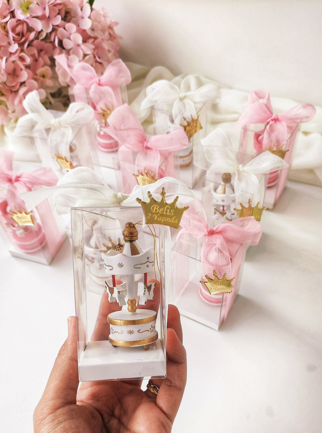 Baby Girl Party Favors,carousel Favors,pink Carousel Gifts,baby Shower