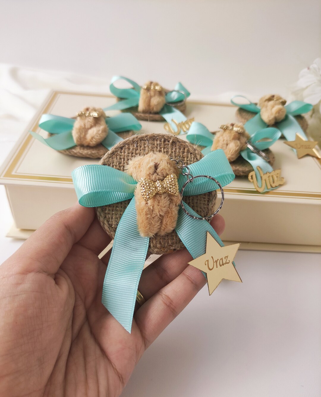 Custom Teddy Bear Baby Showers Favors,personalized Birthday