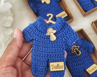 Royal Blue Crochet Onesie Magnet, Baby Shower Favors