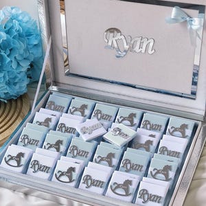 Bomboniere personalizzate per neonati maschi, regali di cioccolato di ringraziamento a carosello, bomboniere di cioccolato per baby shower, idee per baby shower, caramelle personalizzate