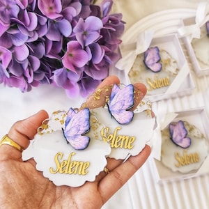 Butterfly Quinceanera Magnet Party Favors, Favores Quinceanera, Epoxy Magnet Favor,Sweet 16 Favor Magnet, Baby Shower Magnet, Mis 15 Anos