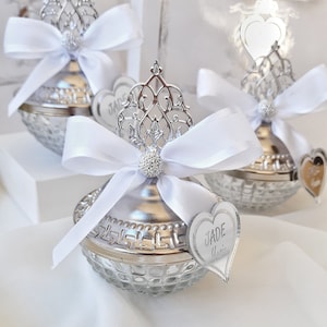 Personalized Wedding Favors For Guests,Crystal Glass Bowl Gifts,Luxury Engagement Favors,Special Design Wedding Favors,Silver Concept Favors