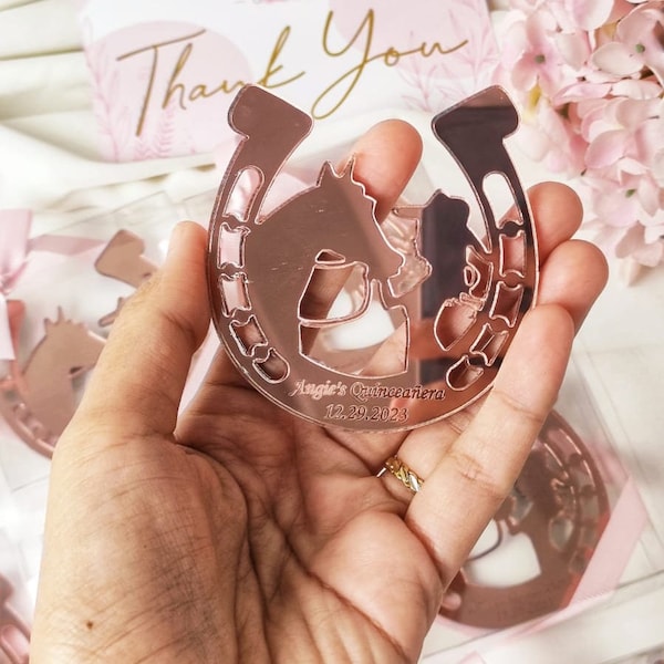 Rose Gold Sweet 16 Favors,Personalised Quienceañera Horseshoe Gifts,Lucky Keepsake Wedding Day,Sweet 16th Gifts,Mis 15 Anos,Mis XV Favors