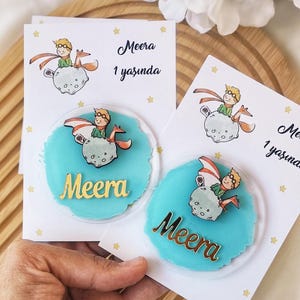 Magnete personalizzato del piccolo principe, decorazione regalo per festa del 1° compleanno, bomboniere personalizzate per gli ospiti del baby shower, regalo personalizzato per festa di compleanno per bambini