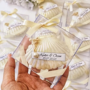 10 pcs Beach Wedding Candle,Rustic Sea Beac Wedding Gifs,Oyster Shell Candle Box,Enagegement Favors,Custom Candle Favors,Bridal Shower Favor