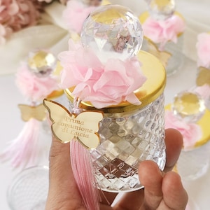 Bonbonnières cadeaux en verre, Cadeaux de mariage personnalisés de luxe, Cadeaux pour fête de Quinceanera, Sweet 16, Cadeaux de baptême en chocolat, Centres de table pour baptême