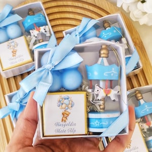 Scatola portaconfetti per ospiti baby shower, bomboniere con candele per battesimo, bomboniere con cioccolatini per neonati, bomboniere per festa di benvenuto, bomboniere personalizzate per neonati