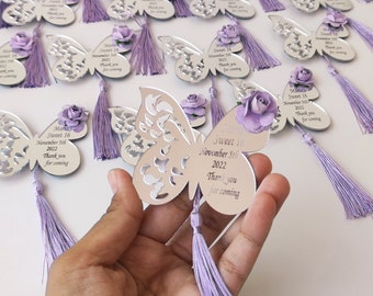 Butterfly Personalized Magnet Favors,Lilac Sweet 16 Butterfly Magnet,Quinceanera Gifst, Custom Fridge Magnet, Mis 15 Anos Favors, Baptism