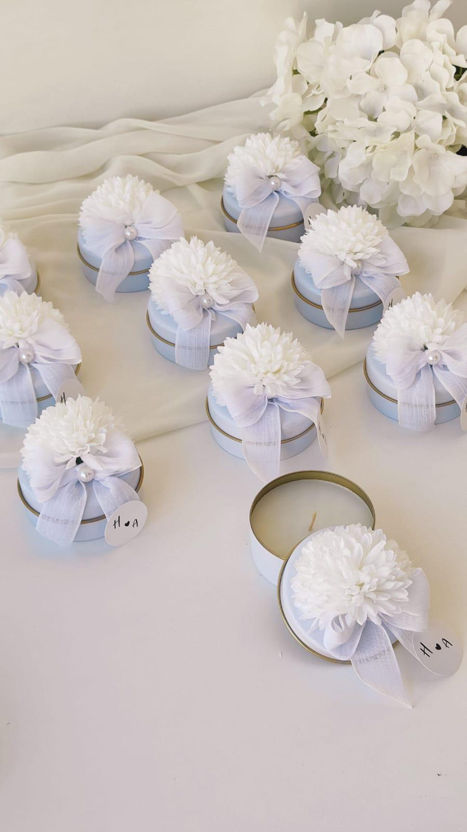 Wedding Candle Favor for Guest in Bulk,personalized Flower Candle ...