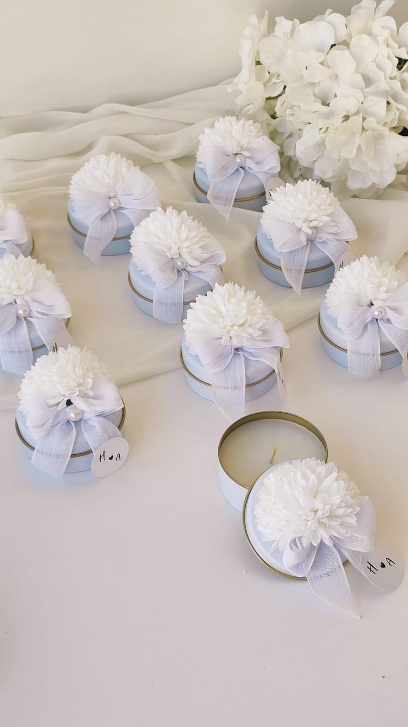 Wedding Candle Favor for Guest in Bulk,personalized Flower Candle ...
