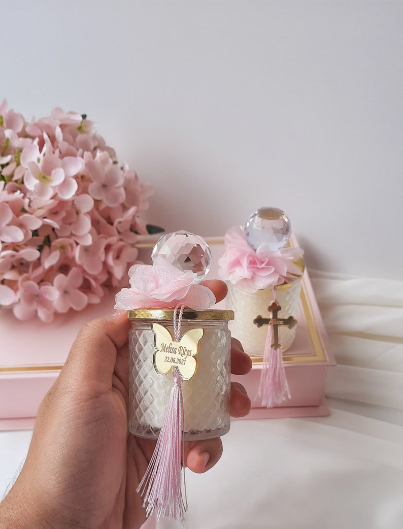Luxury Baby Shower Glass Candle Favorsbutterfly Etsy