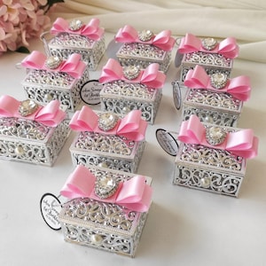 Custom Wedding Candy Box,Silver Color Plastic Ring Box,Special Chocolate Box Favors,Personalized Candy Gift Box,Luxury Sweet 16 Candy Box