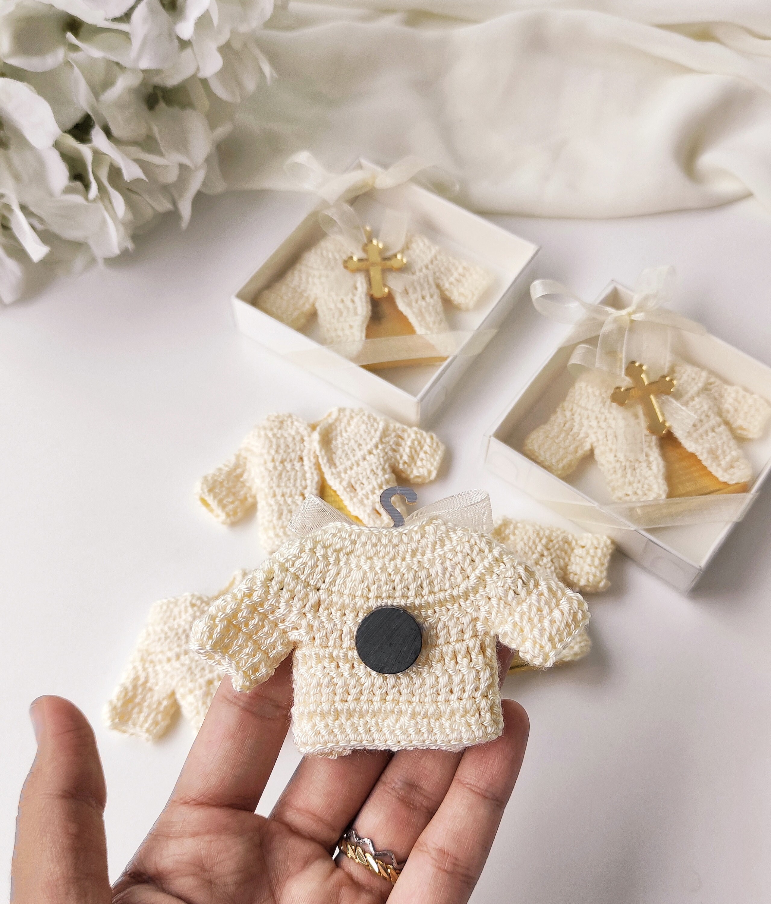 Personalized Handmade Miniature Dress Magnet,baptism Chocolate  Favor,amazing Favors for Christening Guests,small Crochet Dress and  Chocolate - Etsy