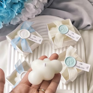 Bomboniere a forma di nuvola per baby shower, regalo personalizzato per candele per battesimo, bomboniera di benvenuto per neonati, bomboniere per feste con candele, bomboniera per neonato per ospiti all'ingrosso