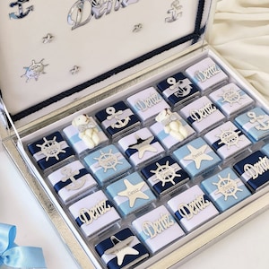 Babyshower Chocolate Gifts,Personalized Chocolate Box,Teddy Bear Chocolate,New Born Candle Favors,Nautical Themed Birthday Favors,Baby Boy