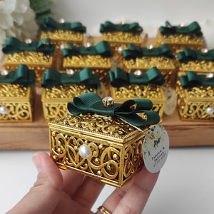 Scatola di caramelle speciale per matrimonio, scatole color oro, caramelle all'henné, caramelle islamiche, caramelle per matrimonio, baby shower, regali di cioccolatini, regali all'henné