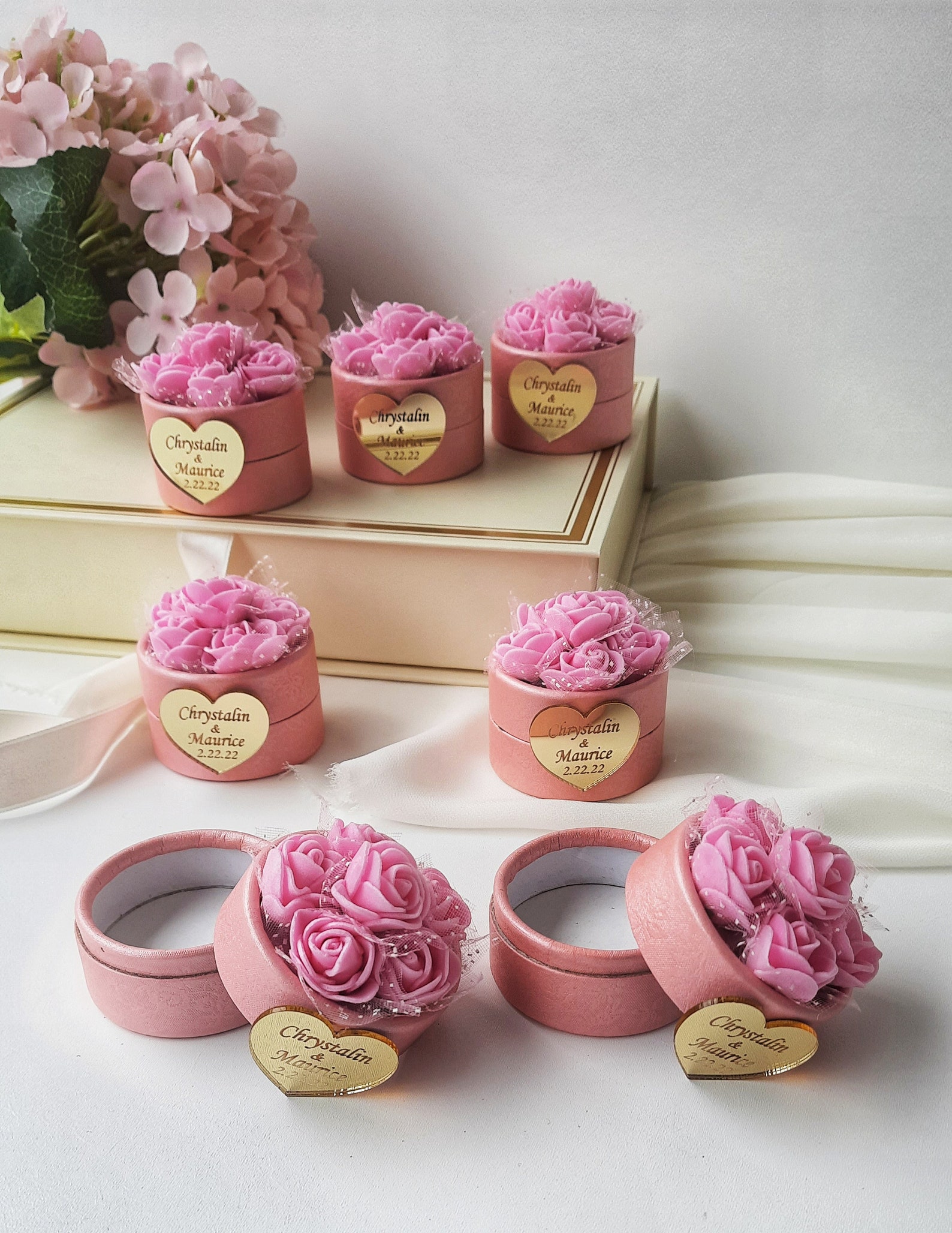 Pink Wedding Favors Boxeswedding Favors for Guestsbaby Etsy