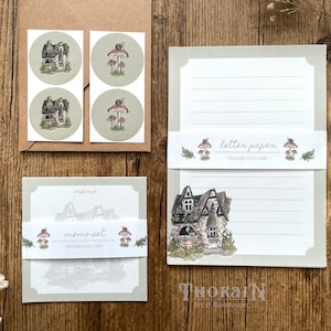 Conjunto de papelaria de bruxa de casa de campo | Papel de carta estético de conto de fadas | Kit de cartas de correspondência de bruxa | Conjunto de escrita Dark Cottagecore