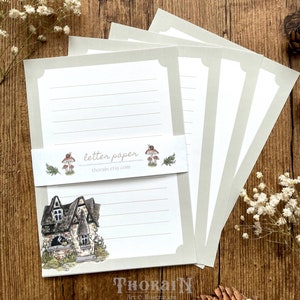 Fogli di carta da lettere Cottage Witch / Set per scrivere lettere estetiche / Kit per lettere Penpal Witchy Cottagecore / Set di cancelleria Cottage scuro