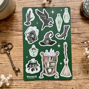 Adesivos da Bruxa Malvada do Oeste | Adesivos de Vinil do Mágico de Oz | Pacote de Adesivos da Bruxa Verde Mágica | Adesivos de Arte Perversamente Caprichosos