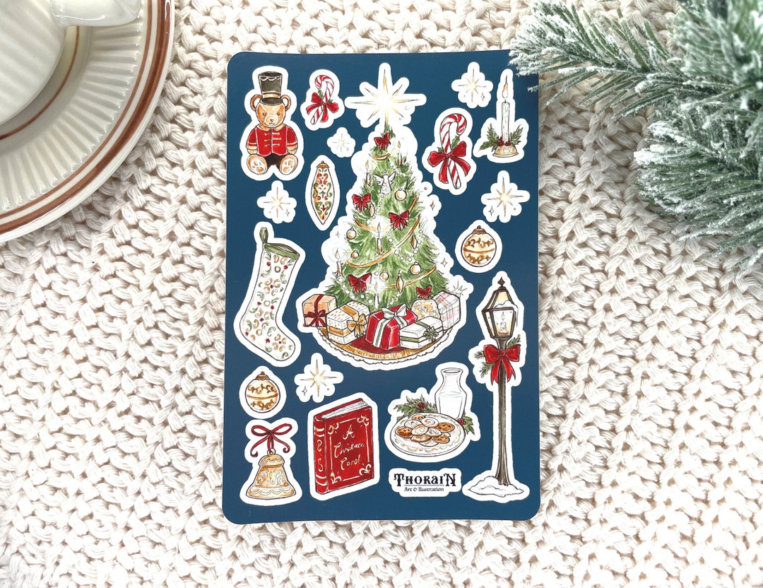 Vintage Christmas Sticker Sheet Classic Victorian Christmas Sticker Set