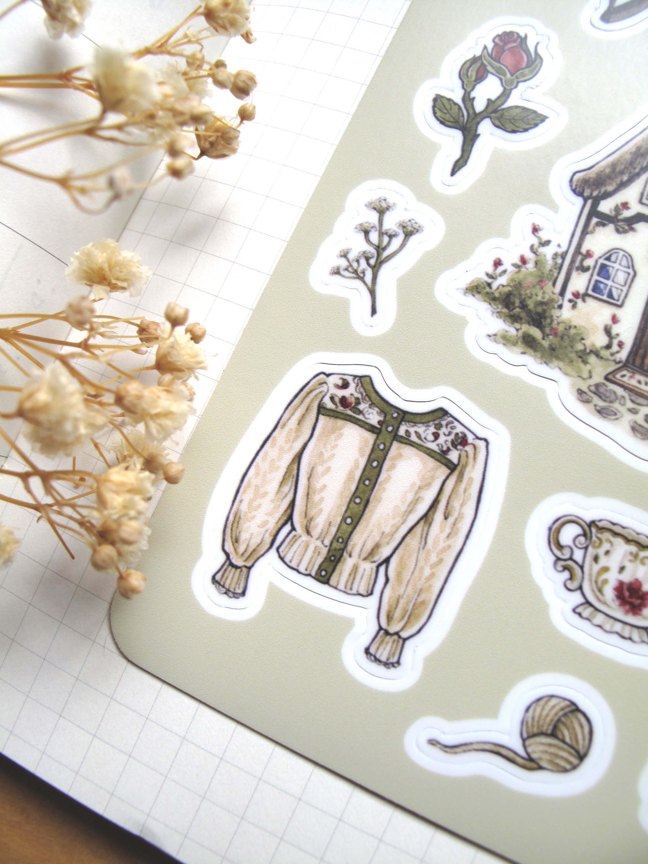 Cottagecore Sticker Sheet | Aesthetic Cottagecore Stationery ...