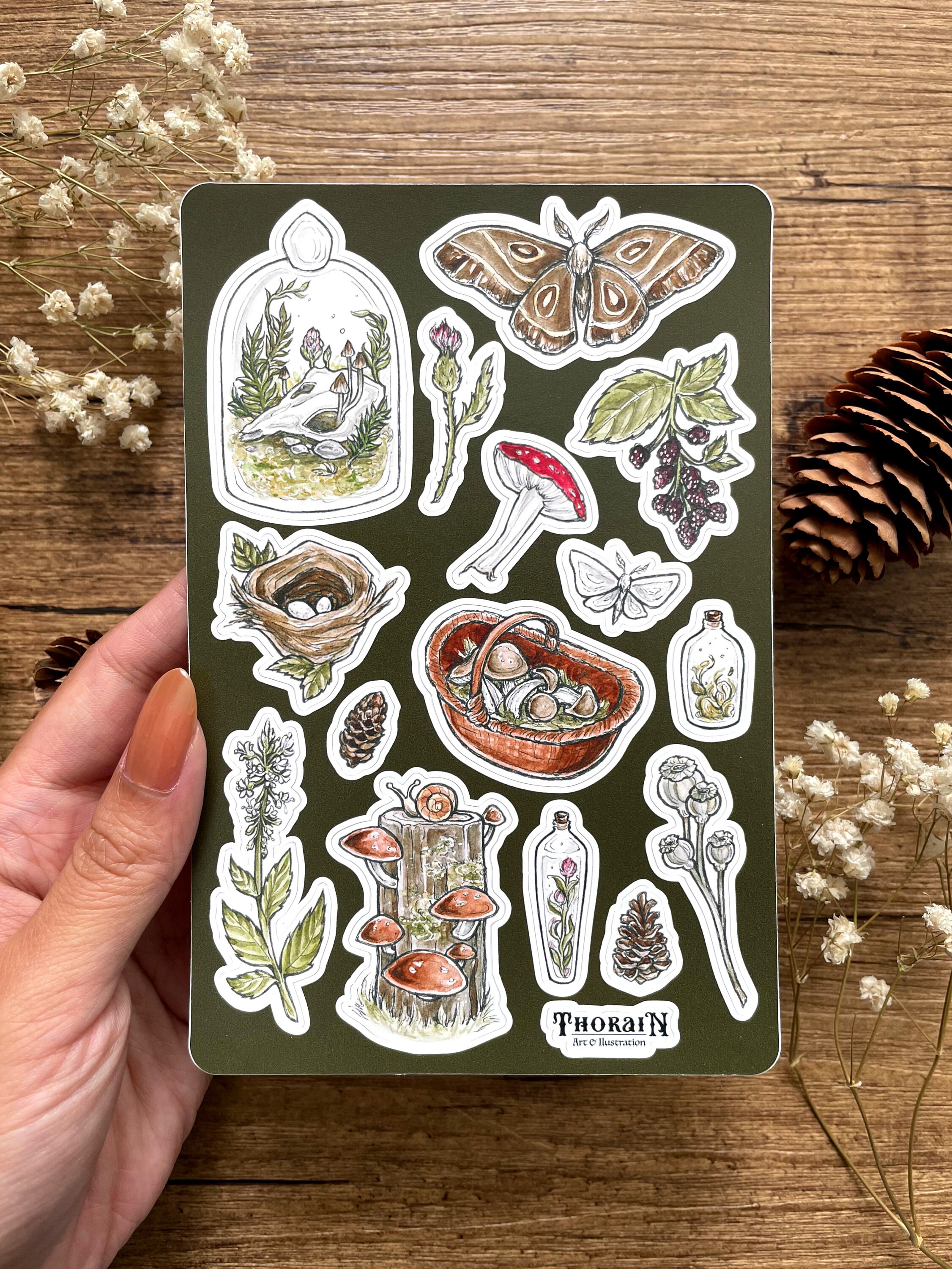 BUNDLE: Dark Cottagecore Sticker Sheets Green Witch Journal - Etsy Canada