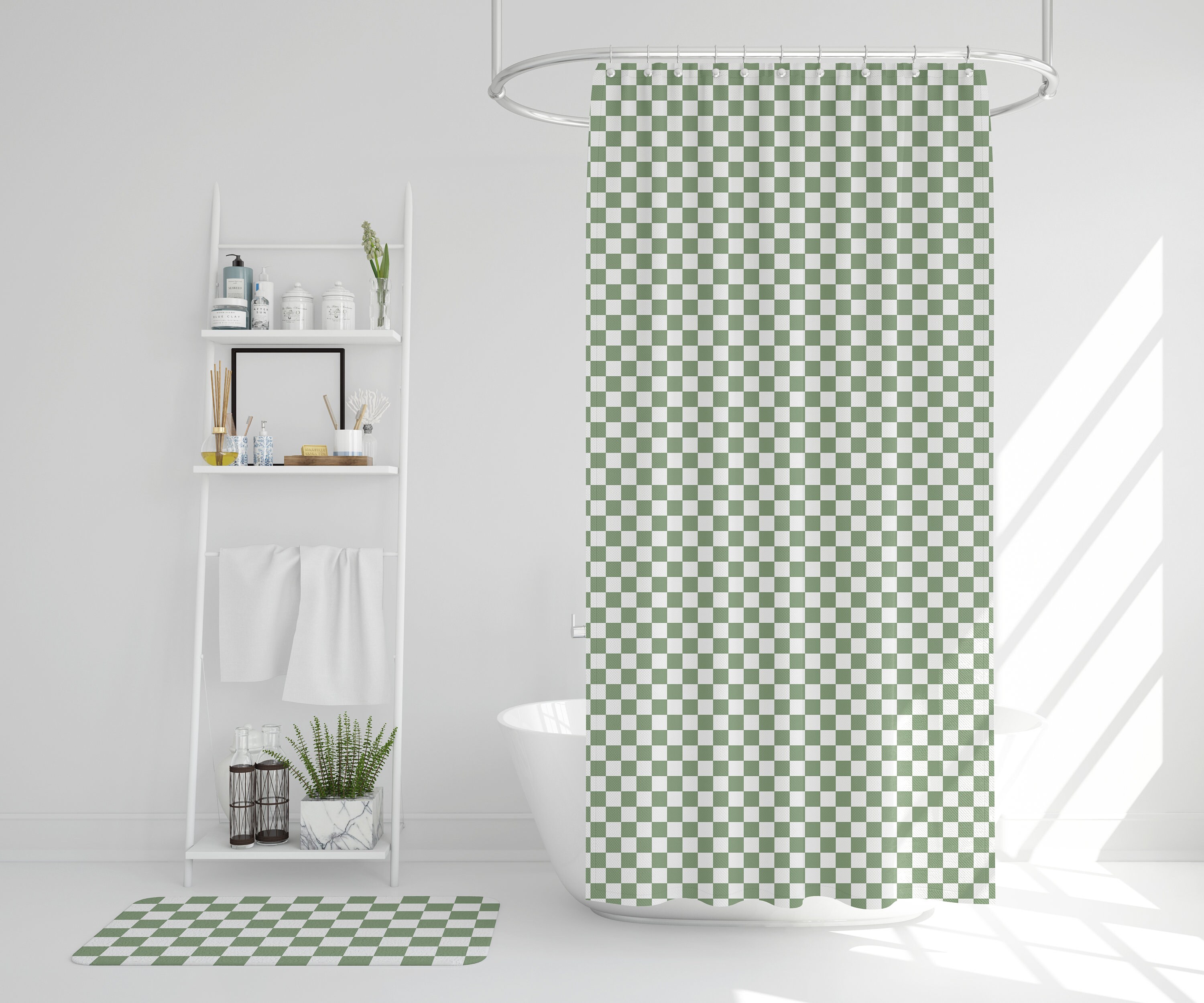 Bath Mat, Checkered Pattern, Best Decoration for Bathroom Etsy Australia