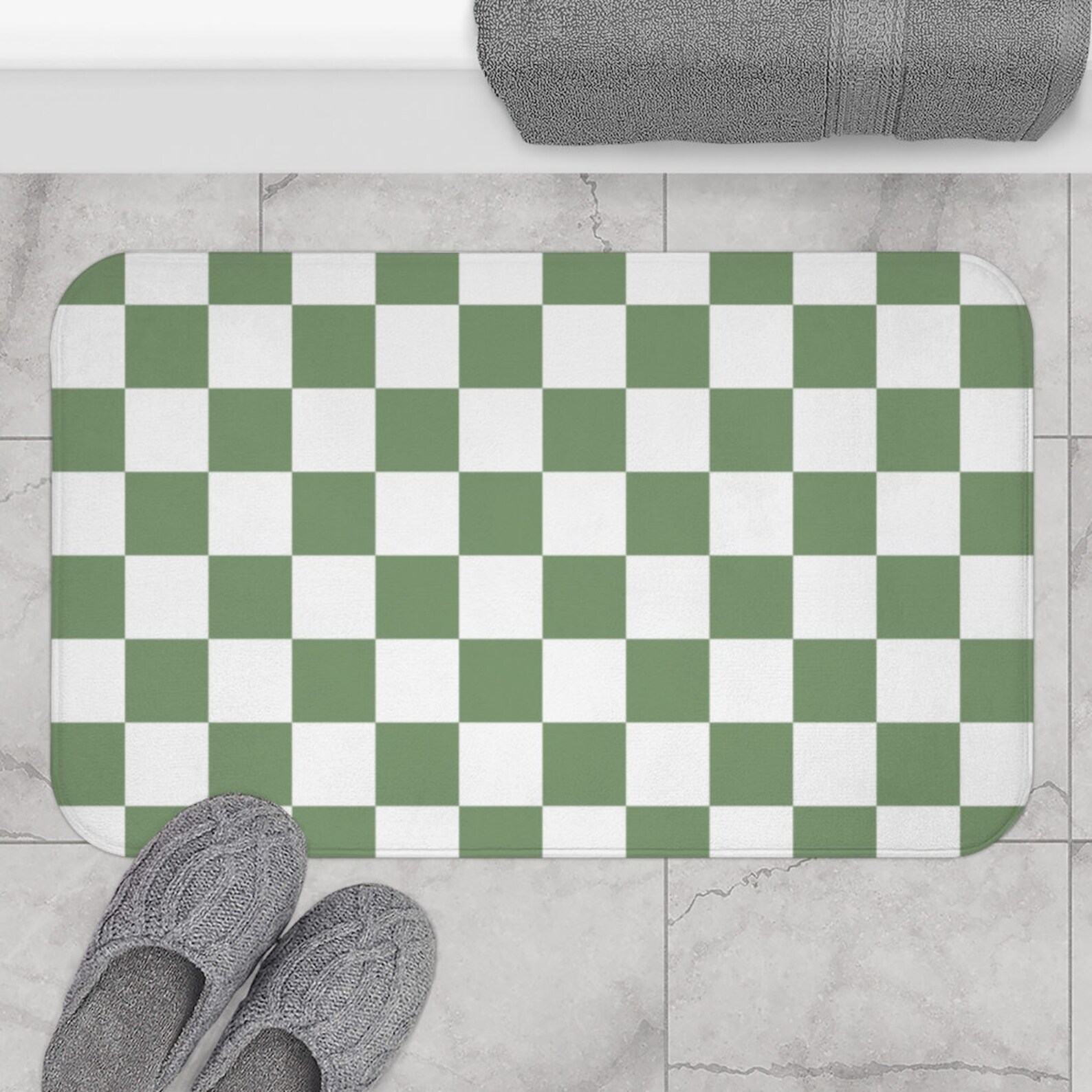 Bath Mat, Checkered Pattern, Best Decoration for Bathroom Etsy Australia