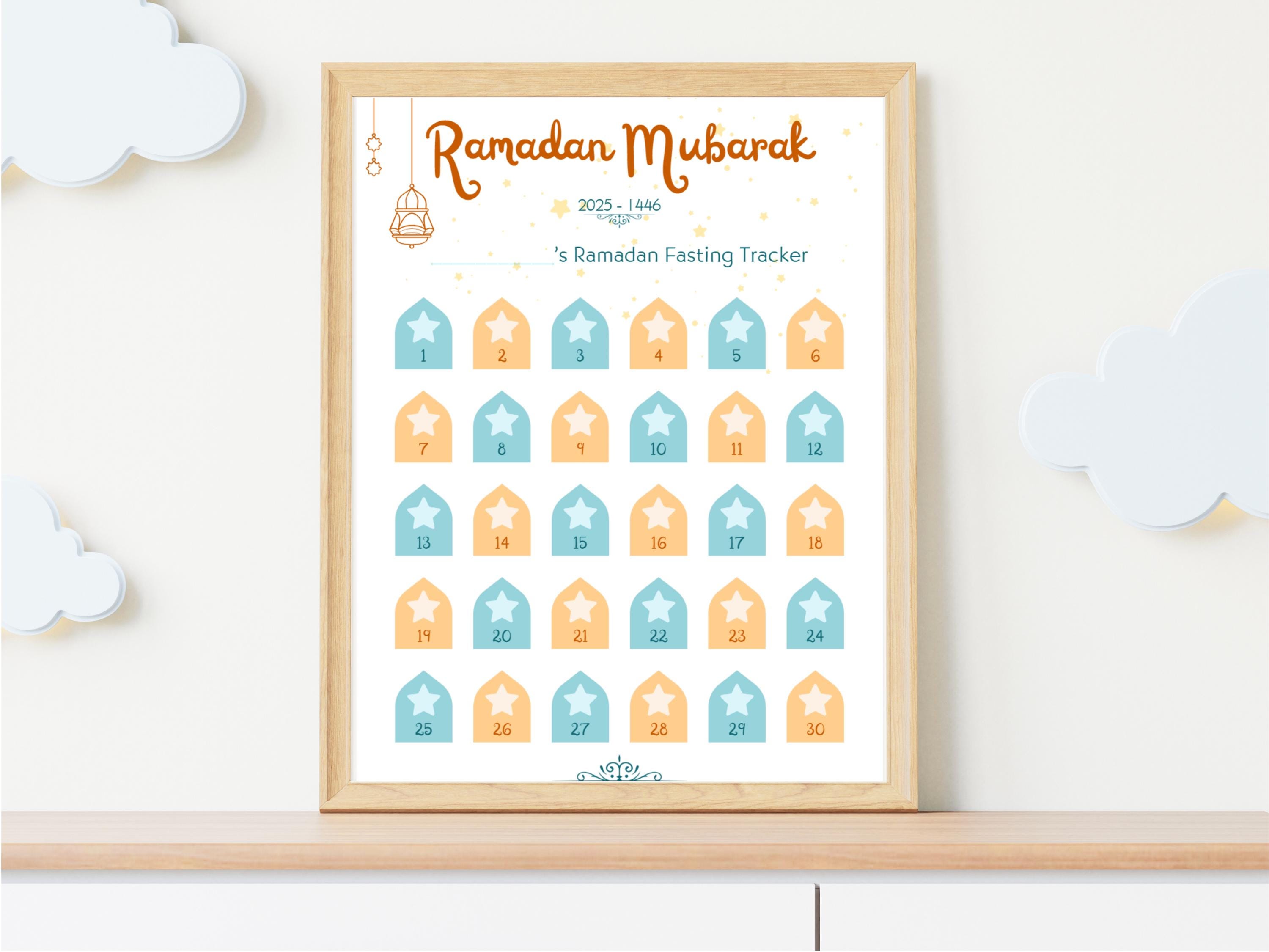 Kids Ramadan Fasting Tracker 2025: Printable Calendar (digital Download ...