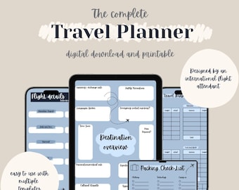 Planificador de viajes digital, planificador de itinerarios de viaje, planificador de vacaciones, planificador de presupuesto de viaje, plantilla de lista de equipaje, canva,