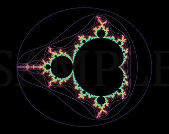 Mandelbrot Set Full Poster (Teal)