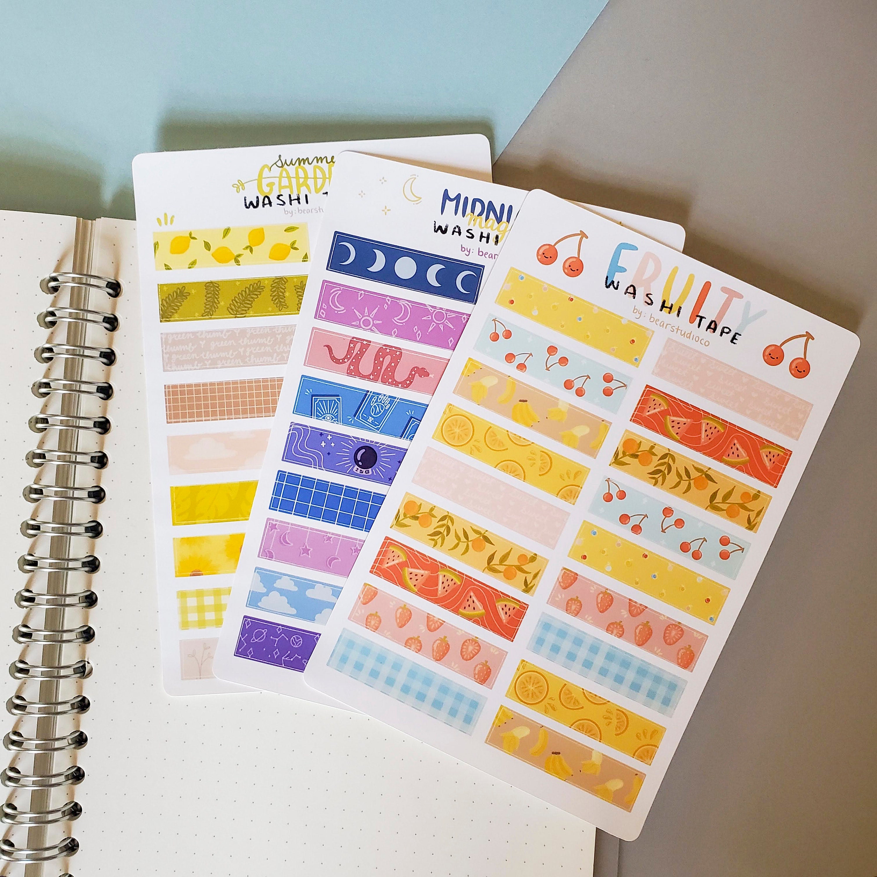 Washi Tape Sticker Sheets Journal sticker Scrapbook Etsy