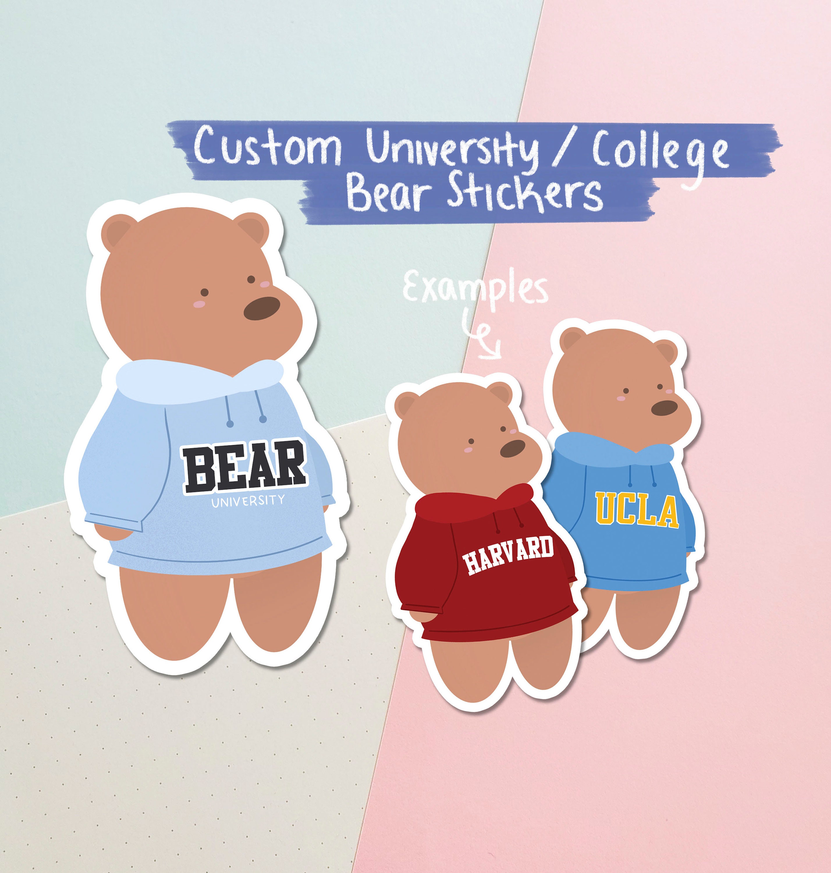 Bears Inspired Matching Custom Couple Hoodies TWO Hoodies Included Matching  Bears Personalize With Initial 